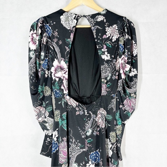 AFRM X NORDSTROM Delilah Dark Floral Cut Out Back Midi Dress Size XS - Picture 10 of 10